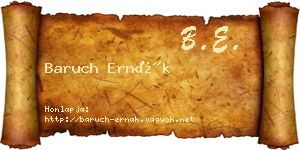 Baruch Ernák névjegykártya